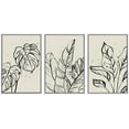 thumbnail image 1 of PixonSign Framed Canvas Print Wall Art Set Tropical Jungle Plant Sketches Nature Floral Illustrations Modern Art Minimalism Decorative Botanical for Living Room, Bedroom, Office - 16"x24"x3 White, 1 of 5
