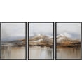 thumbnail image 1 of PixonSign Framed Canvas Print Wall Art Set Winter Autumn Watercolor Pastel Mountain Range Nature Wilderness Illustrations Modern Art Decorative Rustic Relax/Calm Colorful for Bedroom - 24"x36"x3 Black, 1 of 5