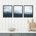 thumbnail image 1 of PixonSign Framed Canvas Print Wall Art Set - Winter Foggy Misty Mountain Range Landscape Art - Set of 3 Nature Wilderness Photography Wall Décor for Living Room - 12"x16"x3 Panels Black, 1 of 5