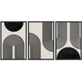 thumbnail image 1 of PixonSign Framed Canvas Print Wall Art Spiral Parabolas & Solid Semi Circle Geometric Shapes Drawings Modern Art Contemporary Edgy Black and White for Living Room - 24"x36"x3 BLACK, 1 of 5