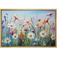 thumbnail image 1 of PixonSign Framed Canvas Print Wall Art Still Life Colorful Wildflower Garden Nature Wilderness Illustrations Modern Art Botanical Floral Farmhouse/Country Relax/Calm/Cozy for Bedroom - 24"x36" Natural, 1 of 5