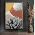 thumbnail image 1 of PixonSign Framed Canvas Print Wall Art Succulent by Red & Orange Circles Botanical Wilderness Mixed Media Modern Art Chic Colorful Multicolor Pastel for Living Room, Bedroom, Office - 24"x36" Natural, 1 of 5