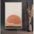 thumbnail image 1 of PixonSign Framed Canvas Print Wall Art Sun Rises Over Mountains Nature Wildlife Illustrations Modern Art Modern Scenic Relax/Calm Brown Warm Boho Decor for Living Room, Bedroom - 16"x24" White, 1 of 5