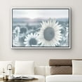 thumbnail image 1 of PixonSign Framed Canvas Print Wall Art Sunflower Field at Sunset Nature Plants Photography Realism Modern Scenic Relax/Calm Blue Cool for Living Room, Bedroom, Office - 24"x36" White, 1 of 5