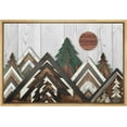 thumbnail image 1 of PixonSign Framed Canvas Print Wall Art Sunny Pine Tree Mountain Nature Wilderness Digital Art Wood Panel Landscape Farmhouse/Country Relax/Calm/Cozy Geometric Abstract - 24"x36" Natural, 1 of 5
