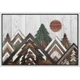 thumbnail image 1 of PixonSign Framed Canvas Print Wall Art Sunny Pine Tree Mountain Nature Wilderness Digital Art Wood Panel Landscape Farmhouse/Country Relax/Calm/Cozy Geometric Abstract - 16"x24" White, 1 of 5