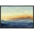 thumbnail image 1 of PixonSign Framed Canvas Print Wall Art Sunset Pastel Sky Gradient Nature Wilderness Illustrations Fine Art Decorative Farmhouse/Country Relax/Calm/Cozy Multicolor Zen for Bedroom - 16"x24" Black, 1 of 5