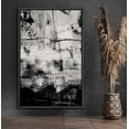 thumbnail image 1 of PixonSign Framed Canvas Print Wall Art Swirling Black and White Brushstrokes Abstract Shapes Illustrations Minimalism Alternative Edgy Dark for Living Room, Bedroom, Office - 16"x24" Black, 1 of 5