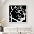 thumbnail image 1 of PixonSign Framed Canvas Print Wall Art Tall Tree Branches on Black Background Nature Wilderness Illustrations Modern Art Edgy Dark Black and White for Living Room, Bedroom, Office - 16"x16" White, 1 of 5