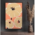thumbnail image 1 of PixonSign Framed Canvas Print Wall Art Tan & Orange Flower Print Nature Wilderness Illustrations Modern Art Contemporary Colorful Multicolor for Living Room, Bedroom, Office - 16x24 Black, 1 of 5
