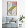 thumbnail image 1 of PixonSign Framed Canvas Print Wall Art Triangle Pyramid Line Art Geometric Shapes Digital Art Modern Art Minimalist Colorful Multicolor Neon for Living Room, Bedroom, Office - 24"x36" Natural, 1 of 5