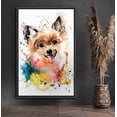 thumbnail image 1 of PixonSign Framed Canvas Print Wall Art Watercolor Splash Pomeranian Animals Wilderness Illustrations Modern Art Rustic Landscape Expressive Multicolor for Living Room, Bedroom, Office - 24"x36" Black, 1 of 5