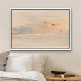 thumbnail image 1 of PixonSign Framed Canvas Print Wall Art Watercolor Tropical Sunset Sea Landscape Nature Wilderness Illustrations Modern Art Decorative Minimal Rustic for Living Room, Bedroom, Office - 16"x24" White, 1 of 5
