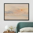 thumbnail image 1 of PixonSign Framed Canvas Print Wall Art Watercolor Tropical Sunset Sea Landscape Nature Wilderness Illustrations Modern Art Decorative Minimal Rustic for Living Room, Bedroom, Office - 24"x36" Black, 1 of 5