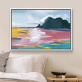 thumbnail image 1 of PixonSign Framed Canvas Print Wall Art Watercolor Vibrant Ocean Mountain Range Nature Wilderness Illustrations Modern Art Decorative Minimal Rustic for Living Room, Bedroom, Office - 16"x24" White, 1 of 5