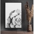 thumbnail image 1 of PixonSign Framed Canvas Print Wall Art White Rose Succulent Close-Up Floral Wilderness Illustrations Modern Art Rustic Relax/Calm Black and White for Living Room, Bedroom, Office - 24"x36" Black, 1 of 5