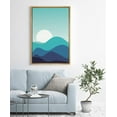 thumbnail image 1 of PixonSign Framed Canvas Print Wall Art White Sun Over The Mountain Range Abstract Wilderness Illustrations Modern Art Rustic Multicolor Neon Boho Decor for Living Room, Bedroom - 24"x36" Natural, 1 of 5