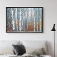 thumbnail image 1 of PixonSign Framed Canvas Print Wall Art White Trees in Orange Forest Floral Wilderness Illustrations Modern Art Rustic Landscape Colorful Pastel for Living Room, Bedroom, Office - 16"x24" Black, 1 of 5
