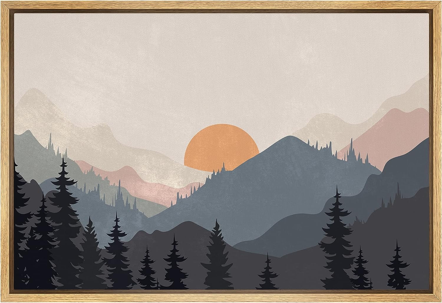 PixonSign Framed Canvas Print Wall Art Woodland Nursery Decor