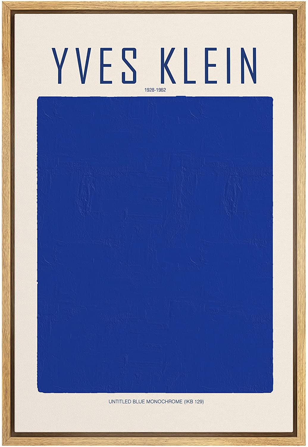 Natural Framed Blue Geometric Abstract Canvas Print, 16" x 24"