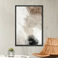 thumbnail image 1 of PixonSign Framed Canvas Wall Art Faded Textured Brown & White Color Blocks Abstract Print Minimalism Contemporary Nordic Decoration for Living Room, Bedroom, Office - 24"x36" Black, 1 of 5