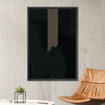 PixonSign Framed Canvas Wall Art Geometric Black Color Field Gray Stripe Abstract Print Minimalism Contemporary Nordic Decoration for Living Room, Bedroom, Office - 16"x24" Black