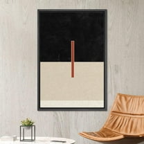 PixonSign Framed Canvas Wall Art Geometric Art Deco Red Black Color Block Abstract Print Minimalism Contemporary Nordic Calm Decoration for Living Room, Bedroom, Office - 16"x24" Black