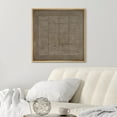 thumbnail image 1 of PixonSign Framed Canvas Wall Art Geometric Minimal Retro Line Pattern Print Abstract Fine Art Decorative Artwork Boho Relax/Zen Nordic for Living Room, Bedroom, Office - 16"x16" Natural, 1 of 5