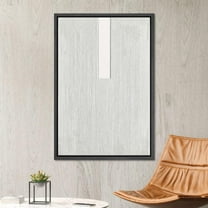 PixonSign Framed Canvas Wall Art Geometric Square White Color Field Abstract Print Minimalism Contemporary Nordic Relax/Calm Decoration for Living Room, Bedroom, Office - 16"x24" Black