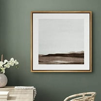 PixonSign Framed Canvas Wall Art Minimalist Abstract Mountain Landscape View Print Nature Wilderness Fine Art Farmhouse/Country Minimal Artwork for Living Room, Bedroom, Office - 24"x24" Natural