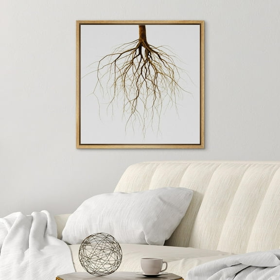 PixonSign Framed Canvas Wall Art Rural Pastoral Branch Tree Vitality Landscape Print Nature Wilderness Fine Art Farmhouse/Country Artwork for Living Room, Bedroom, Office - 24"x24" Natural