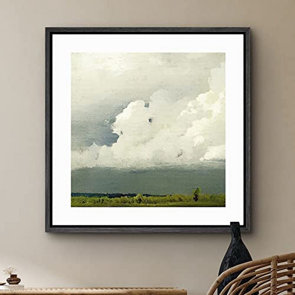 PixonSign Framed Canvas Wall Art Storm Clouds Over Green Countryside ...