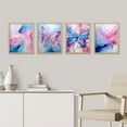 thumbnail image 1 of PixonSign Framed Wall Art Abstract Floral & Butterfly Vibrant Posters, Set of 4 Colorful Nature Digital Art, Minimalism Multicolor Scenic Canvas Prints for Home Decor - 8"x10" Natural, 1 of 5