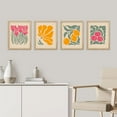 thumbnail image 1 of PixonSign Framed Wall Art, Abstract Flower Art Prints, Set of 4 Fruit Posters, Botanical Floral Wall Decor Prints, Minimalist Wall Décor Modern Artwork for Living Room, Bedroom - 11"x14" Natural, 1 of 5