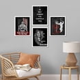 thumbnail image 1 of PixonSign Framed Wall Art, American Flag Lion Inspirational Print, Adhesive Canvas Posters, Set of 4 Boy's Bedroom Illustration Wall Decor Prints, Contemporary Wall Décor - 11"x14" White, 1 of 5