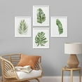 thumbnail image 1 of PixonSign Framed Wall Art, Banana Palm Monstera Leaf Posters, Set of 4 Green Pastel Wall Decor Prints, Nature Wilderness Plant Wall Décor Artwork for Living Room, Bedroom, Office - 12"x16" White, 1 of 5