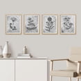 thumbnail image 1 of PixonSign Framed Wall Art Black Botanical Flower Abstract Prints, Set of 4 Nature Wildernes Paintings, Farmhouse Rustic Wall Décor, Adhesive Canvas Poster for Home Decor - 12"x16" Natural, 1 of 5