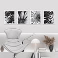 thumbnail image 1 of PixonSign Framed Wall Art Black Sunflowers Floral Botanical Posters, Set of 4 Nature Wilderness Country/Farmhouse Canvas Prints, Rustic Cozy Zen Wall Décor for Home Decor - 12"x16" White, 1 of 5
