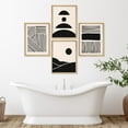 thumbnail image 1 of PixonSign Framed Wall Art Black and White Abstract Geometric Posters, Set of 4 Minimalist Line and Pattern Illustrations Wall Decor, Adhesive Canvas Prints for Home Decor - 12"x16" Natural, 1 of 5
