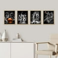 thumbnail image 1 of PixonSign Framed Wall Art, Black & White Basketball Star Posters, Set of 4 Boy's Bedroom Illustration Wall Decor, Adhesive Canvas Prints, Multicolor Contemporary Wall Décor - 8"x10" Natural, 1 of 5