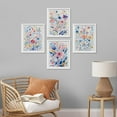 thumbnail image 1 of PixonSign Framed Wall Art, Blue and Pink Wildflower Botanical Posters, Set of 4 Forest Floral Wall Decor Prints, Nature Wilderness Wall Décor for Living Room, Bedroom, Office - 8"x10" White, 1 of 5