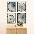 thumbnail image 1 of PixonSign Framed Wall Art, Blue & White Overexposed Wood Tree Ring Artwork, Set of 4 Nature Wildernes Plant Wall Decor Prints, Minimalism Modern Wall Décor for Living Room, Bedroom - 8"x10" Black, 1 of 5