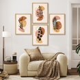 thumbnail image 1 of PixonSign Framed Wall Art Botanical and Abstract Shape Posters, Set of 4 Multicolor Modern Geometric Boho Illustrations Wall Decor, Adhesive Canvas Prints for Home Decor - 8"x10" Natural, 1 of 5