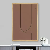 PixonSign Framed Wall Art Brown Mid-Century Geometry Polygon Landscape Abstract Geometric Paintings Minimalism Modern Art Decor Contemporary Canvas Prints Fine Art for Rooms - 24"x36" Natural