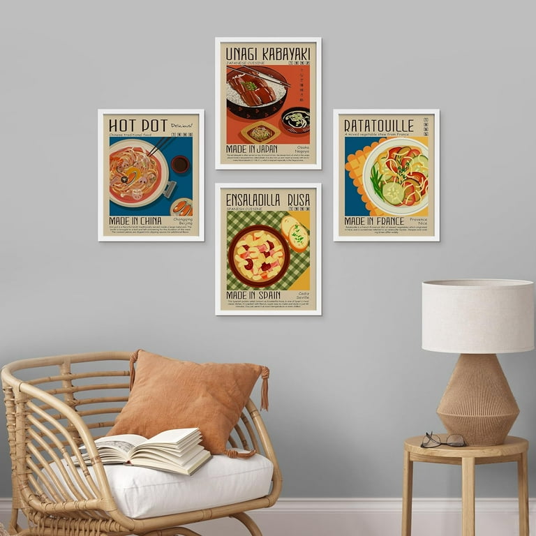 PixonSign Framed Wall Art Chinese & Japanese Food Posters