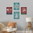 thumbnail image 1 of PixonSign Framed Wall Art Christmas Celebrations & Holidays Posters, Set of 4 White Tree, Snowflakes, Deer Illustrations Wall Decor, Adhesive Canvas Prints for Home Decor - 12"x16" White, 1 of 1