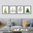 thumbnail image 1 of PixonSign Framed Wall Art Christmas Tree Pine Tree Bird Flower, Set of 4 Forest & Holidays Wall Decor Arts, Seasonal Wall Décor, Adhesive Canvas Poster, Modern Home Artwork - 8"x10" Black, 1 of 5