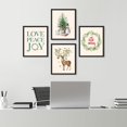 thumbnail image 1 of PixonSign Framed Wall Art Christmas Tree Wreath, Deer, Snowman Illustrations, Set of 4 Celebrations & Holidays Seasonal Wall Decor, Adhesive Canvas Poster, Modern Home Artwork - 8"x10" Black, 1 of 5