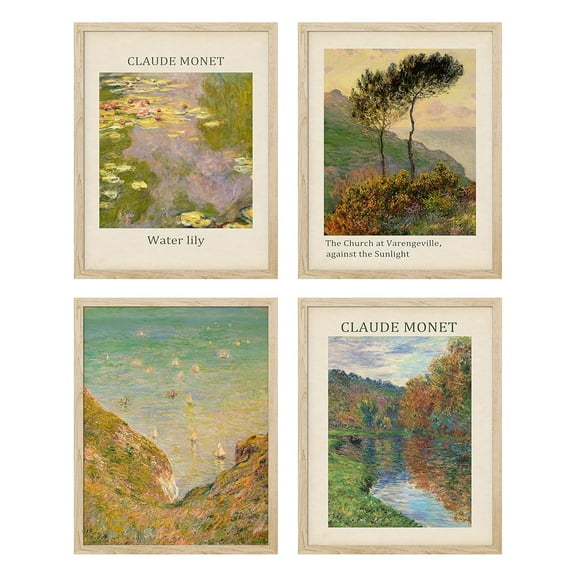 PixonSign Framed Wall Art Classic Retro Landscape Variety Posters, Set of 5 Nature Wilderness Illustrations Fine Art Vintage Canvas Prints, Multicolor Wall Décor for Home Decor - 11"x14" Natural