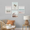 thumbnail image 1 of PixonSign Framed Wall Art, Collage Print Gallery Set 1980s Retro Miami Prints, Set of 4 Ocean Beach Landscape Wall Decor Prints, Nature Wilderness Wall Décor for Bedroom, Office - 11"x14" White, 1 of 5